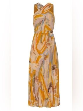 Ted Baker Ansa Pleated Dress
Yellow Floral Maxi Dress with Draped Bodice